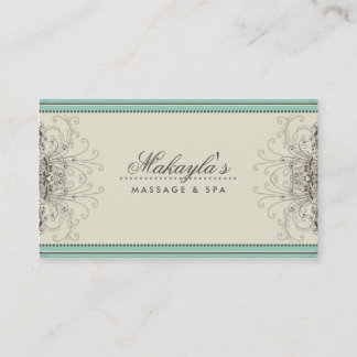 Floral Pattern Damask Elegant Modern Classy Retro Business Card