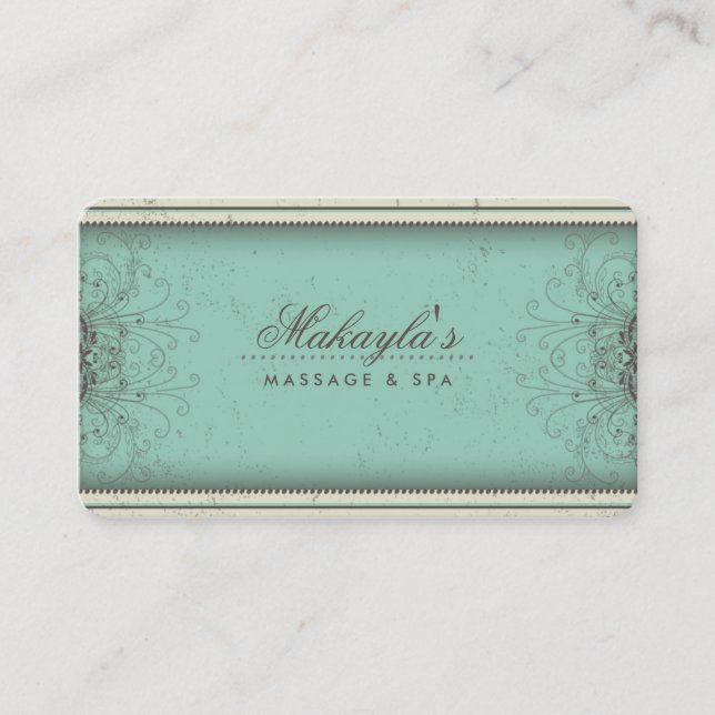 Floral Pattern Damask Elegant Modern Classy Retro Business Card (Front)
