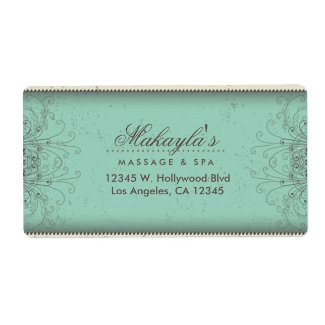 Floral Pattern Damask Elegant Modern Classy Retro Label (Front)