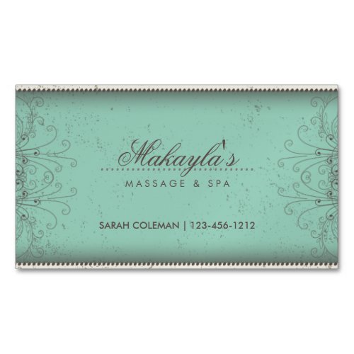 Floral Pattern Damask Elegant Modern Classy Retro Magnetic Business Card