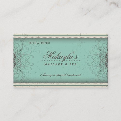 Floral Pattern Damask Elegant Referral Cards Business Cards