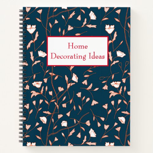 Floral Pattern Decorating Ideas Notebook