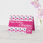 Floral pattern design Fuscia Pink Birthday Card<br><div class="desc">Floral pattern design Fuscia Pink Birthday Card. Lovely personalised greeting Birthday card,  Personalise Name,  age and Greetings.</div>