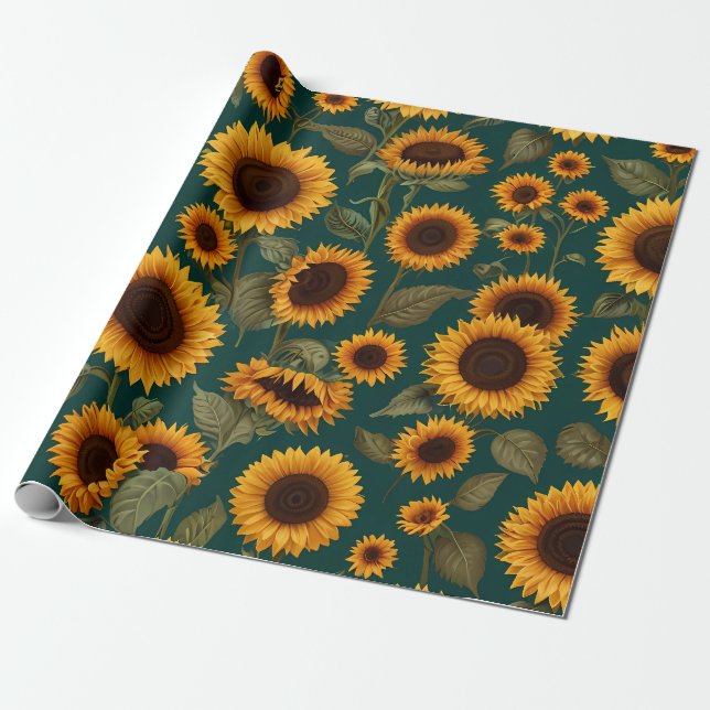 Floral Pattern design Gift Wrapping Paper (Unrolled)