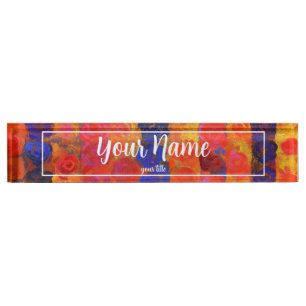 Floral pattern  desk name plate