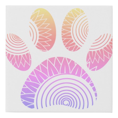 Floral Pattern Dog Paw Print 