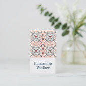 Floral Pattern Dolores Tiles Pink Business Card (Standing Front)