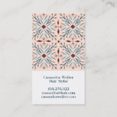 Floral Pattern Dolores Tiles Pink Business Card (Back)
