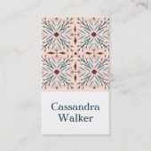 Floral Pattern Dolores Tiles Pink Business Card (Front)