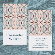 Floral Pattern Dolores Tiles Pink Business Card at Zazzle