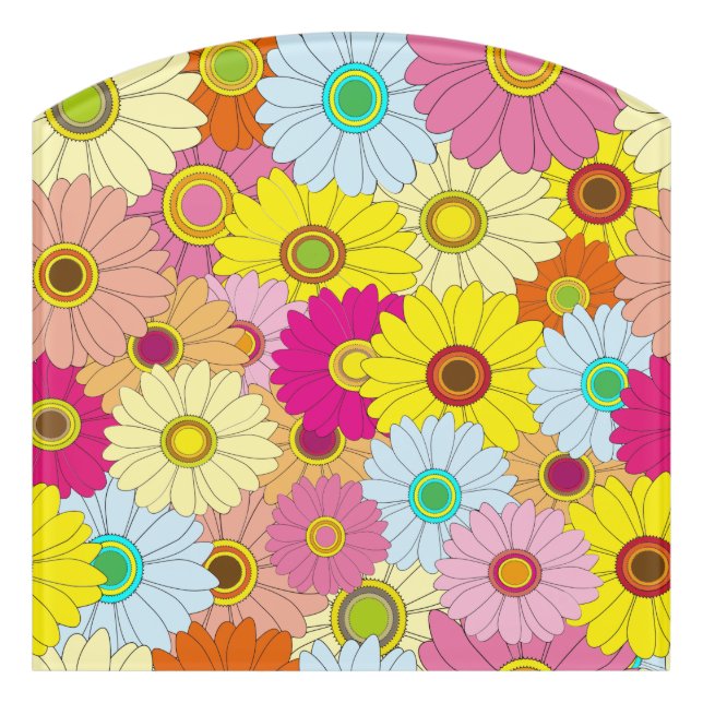 floral pattern door sign (Contour Front)