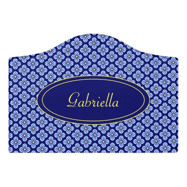 Floral pattern door sign (Small Crest Front)