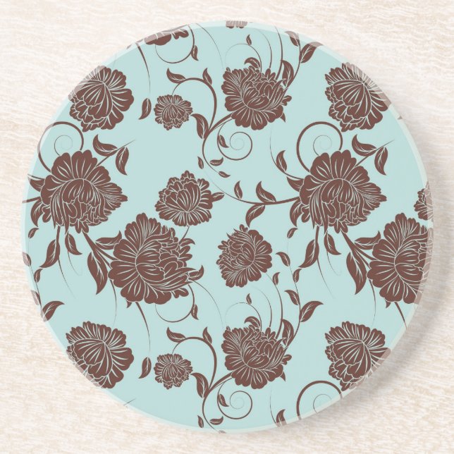 Floral Pattern Drink Coaster (Front)