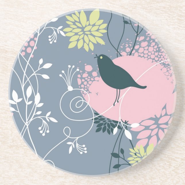 Floral Pattern Drink Coaster (Front)