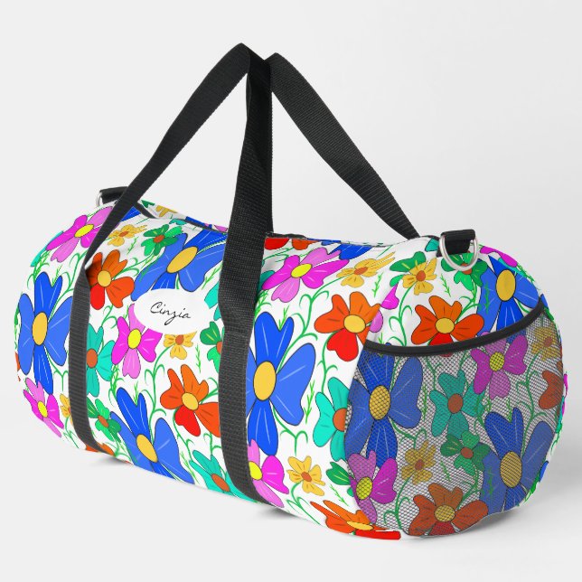 Floral pattern duffle bag (Right Corner)