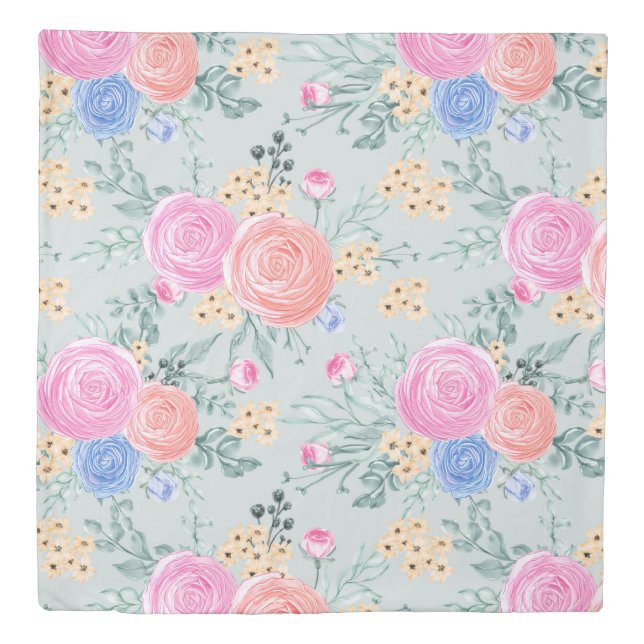 Floral Pattern Duvet Cover (Front)