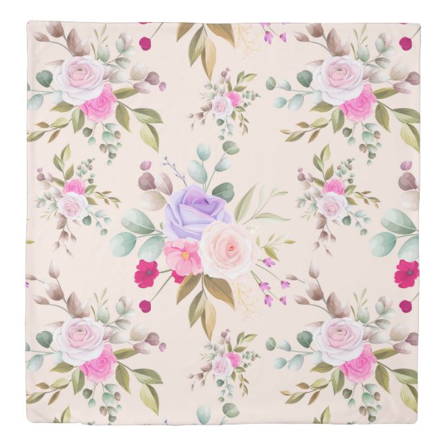 Floral Pattern Duvet Cover (Front)