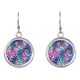 Floral pattern earrings