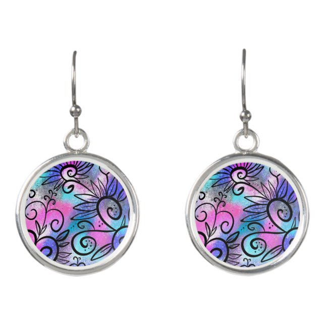 Floral pattern earrings (Front)