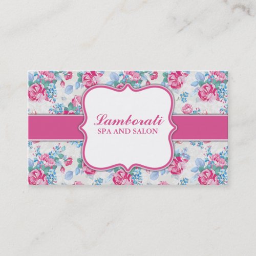 Floral Pattern Elegant Fashion Designer Stylist Business Cards