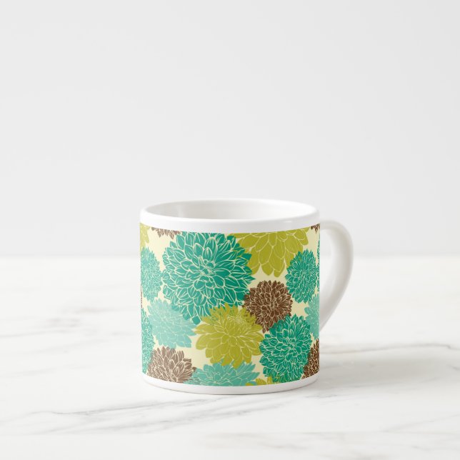 Floral Pattern Espresso Cup (Front Right)