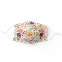 Floral Pattern Face Mask, Woman Adult Cloth Face Mask