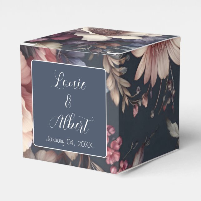 Floral Pattern Favor Boxes (Front Side)