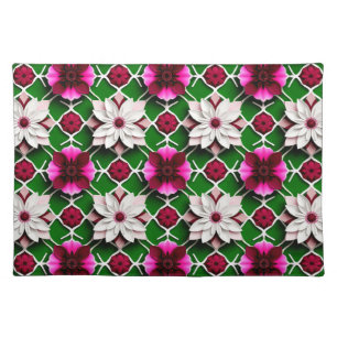 Floral Pattern Featuring Colorful Flowers Cloth Placemat