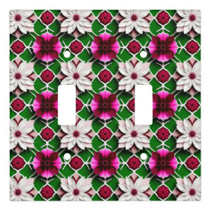Floral Pattern Featuring Colorful Flowers Light Switch Cover