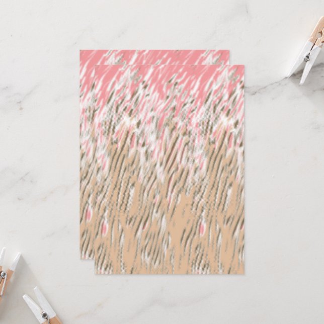 Floral pattern featuring vibrant red flowers, soft invitation (Front/Back In Situ)