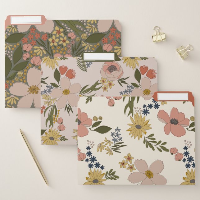 Floral Pattern File Folders (Set)