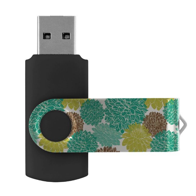 Floral Pattern Flash Drive (Opened)