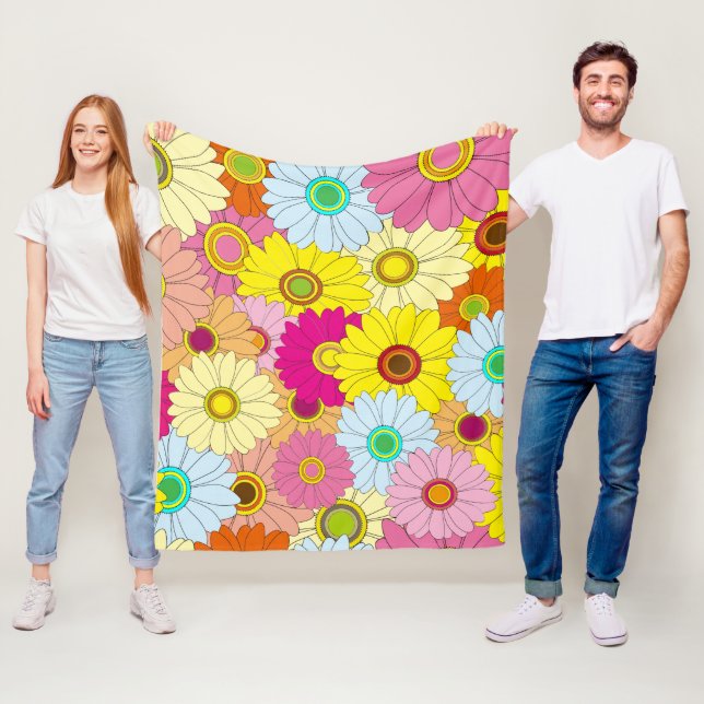 floral pattern fleece blanket (In Situ)