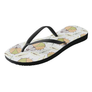 Floral pattern flip flops