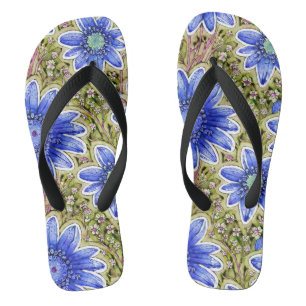 Floral Pattern   Flip Flops
