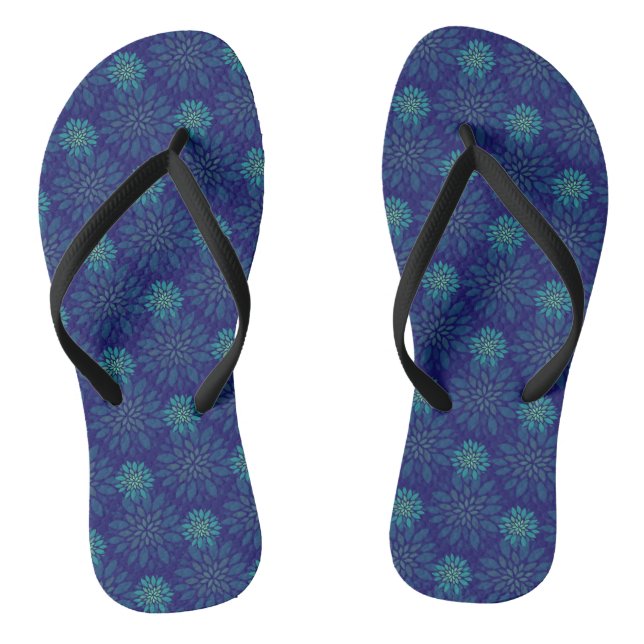 Floral Pattern Flip Flops (Footbed)