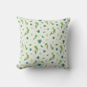 Floral Pattern Flower Bloom 16" x 16" Throw Pillow