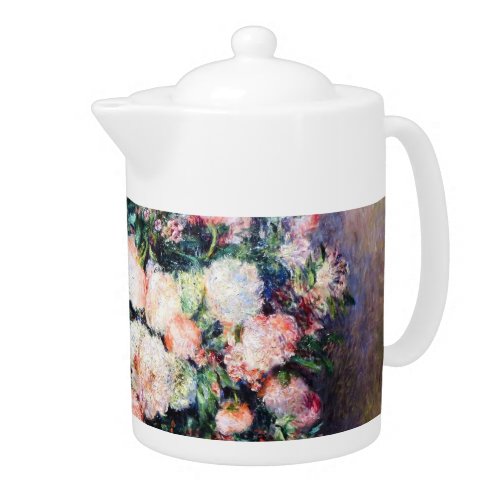 Floral Pattern Flowers Red Pink White Foliage  Teapot