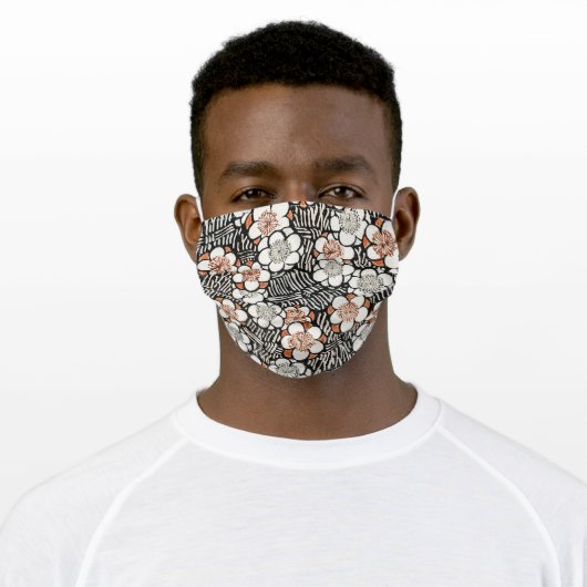 Floral pattern from Bijutsu Sekai Watanabe Seitei Adult Cloth Face Mask (Worn)