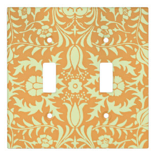 Floral Pattern, gold and pastel yellow design, Light Switch Cover