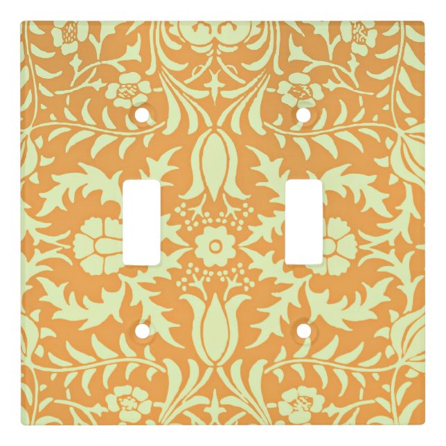 Floral Pattern, gold and pastel yellow design, Light Switch Cover (Front)