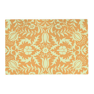 Floral Pattern, gold and pastel yellow design, Placemat
