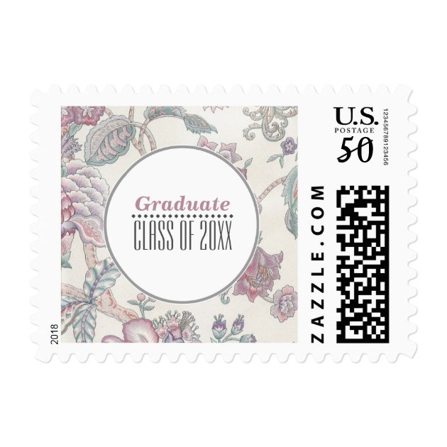 Floral Pattern Graduation Custom Postage Stamps