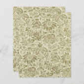 Floral Pattern Green Sage Antique Damask (Front/Back)