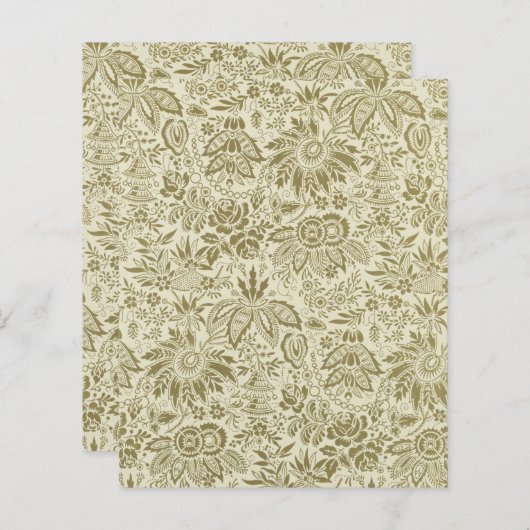 Floral Pattern Green Sage Antique Damask (Front/Back)