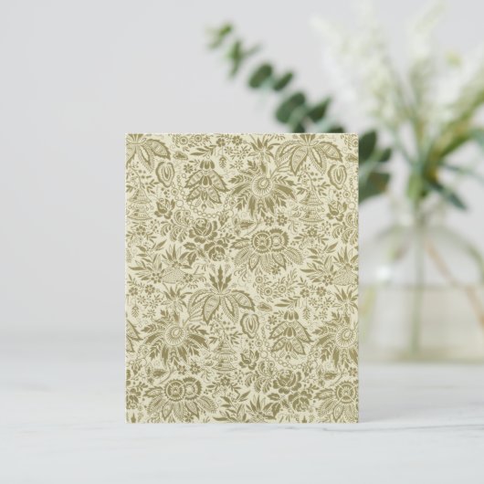 Floral Pattern Green Sage Antique Damask (Standing Front)