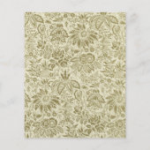 Floral Pattern Green Sage Antique Damask (Back)