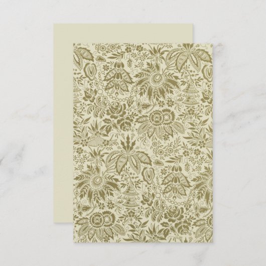 Floral Pattern Green Sage Antique Damask (Front/Back)