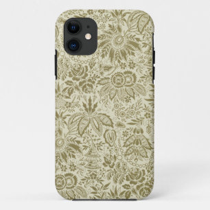 Floral Pattern Green Sage Antique Damask iPhone 11 Case
