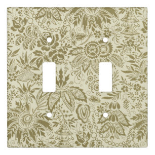 Floral Pattern Green Sage Antique Damask Light Switch Cover
